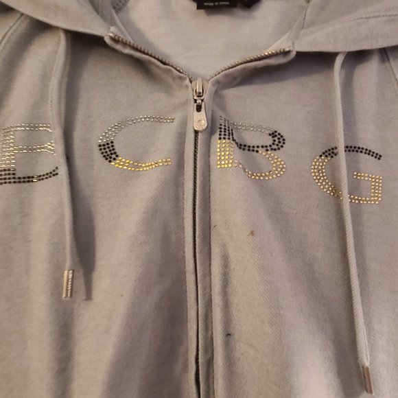 BCBGMAZARIA Studded Hoodie and Pant Set Size S in Gray (Pre-Owned) - Picture 3 of 7
